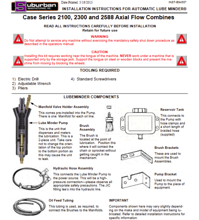 Axial Flow Combine 2100, 2300 and 2588