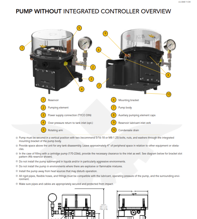 Electric Grease Pump without Integrated Controller