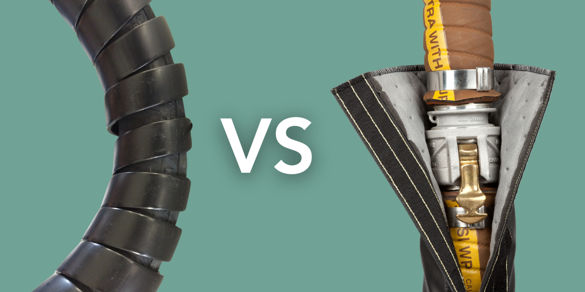 COMPARING SPIRAL WRAP VS HYDRAULIC HOSE WRAP