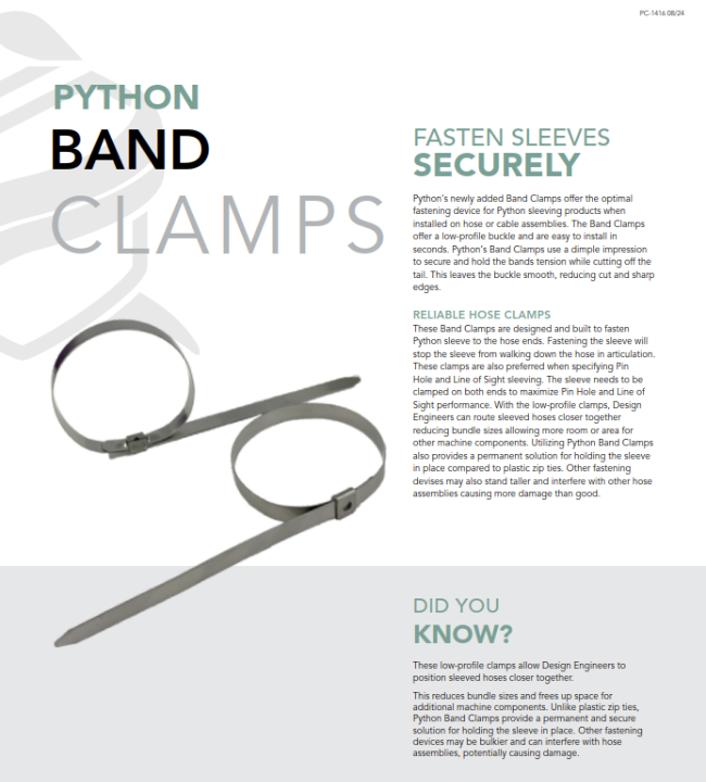 Band Clamps Cut Sheet